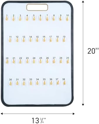 SSWBasics Key Board with Self-Closing Tabs - 38 Hooks - 13 3/4" W x 20" L
