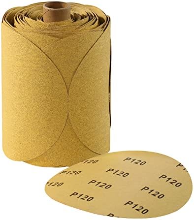 100 PCS 6 Inch PSA Sanding Discs 120 Grit Sandpapers Self Stick Sand Paper Adhesive Backed Sandpaper Roll Designed for Woodworking Metal Polishing