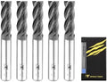SPEED TIGER Micrograin Carbide Square End Mill - 4 Flute - ISE1/4 4T (5 Pieces, 1/4") - for Milling Alloy Steels, Hardened Steel, Metal & More – Mill Bits Sets for DIYers & Professionals