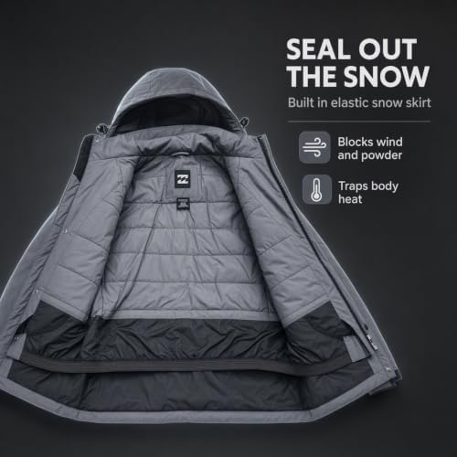Billabong Ski Jacket Men - Waterproof Shell, Hooded Warm Winter Snow Coat