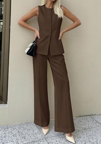 PRETTYGARDEN Women's 2 Piece Sets Business Casual Outfits