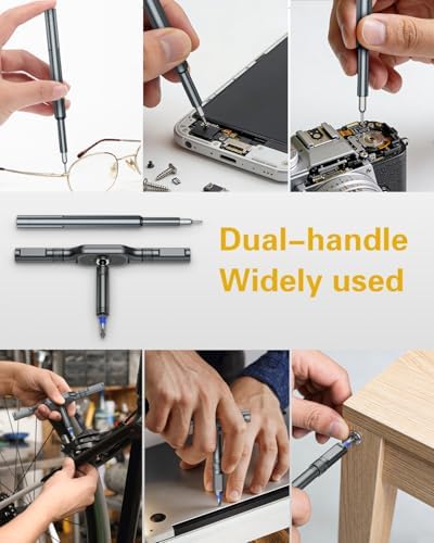 Bomivoi 71-in-1 Magnetic Ratchet Screwdriver Set, T Handle Screwdriver Sets | S2 Steel Bits, Allen Wrench Ratchet Set, Portable Repair Tool Kit for Precision Electronics Home Bicycle DIY Gifts for Father