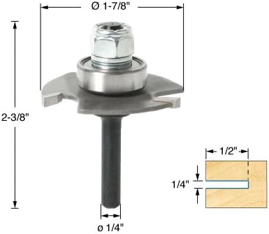 Amana Tool - 53400 Slotting Cutter Assembly 3 Wing x 1-7/8 Dia x 1/16 x 1/4" Shank