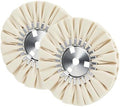 8" White Airway Buffing Wheel, 5/8" Arbor, 12-Ply Fine Polishing Wheel for Angle Grinder, Final Polishing for Aluminum & Metal, Removes Micro-Haze, High Gloss Mirror Finish, 2 PCS