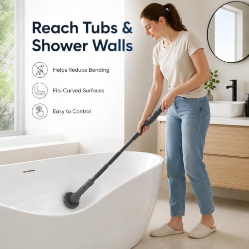 Electric Spin Scrubber Cordless with Extendable Handle