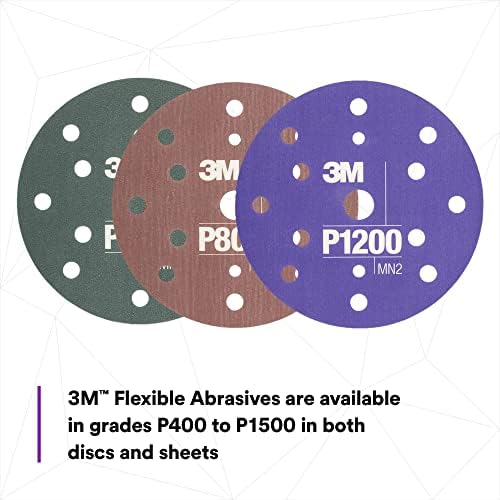 3M Hookit Flexible Abrasive Disc 34406, 6 in, 800+ Grade, 25 Pack, Primer Sanding, E-coat Sanding, Blending