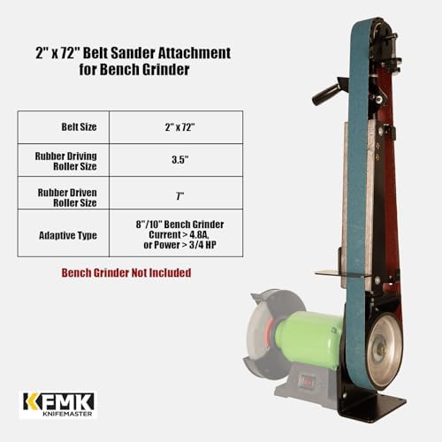 2"x 72" Belt Sander Attachment for Bench Grinder, 2x72-inch Belt for 8"/10" inch Bench Grinder, BS722