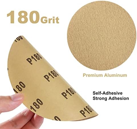100 PCS 6 inch PSA Sanding Discs 180 Grit Self Adhesive Sandpaper