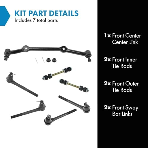 TRQ Front Steering & Suspension Kit Center Link Sway Bar Stabilizer Link