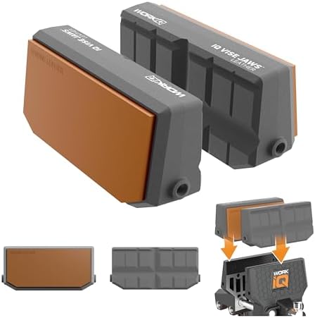 Leather Vise Jaws - Reversible Jaws for Fine Wood and Delicate Items - Feature Genuine Leather Side and Multi-Grooved Nylon Side for Secure Vice Grip
