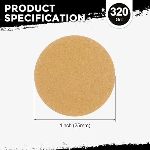 10Pcs Sanding Discs 1In 320Grit Hook and Loop Sandpapers Yellow