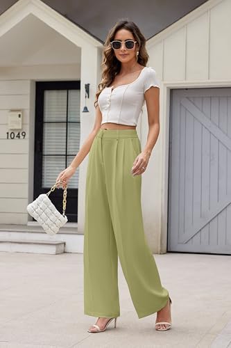 KICZOY Women Casual Wide Leg Dress Pants High Waist Lightweight Flowy Pants