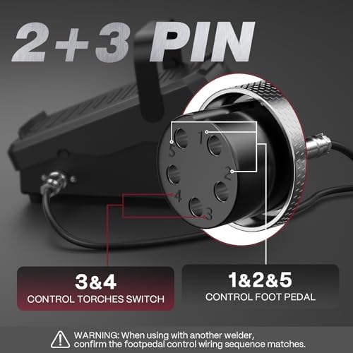ARCCAPTAIN TIG Welding Foot Pedal, 5-Pin Remote Amp Control