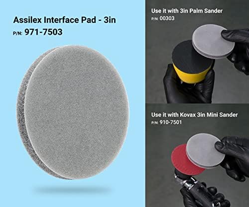 Eagle Micro-Hook Interface Pad for 3 inch Sanding Discs, Soft, Hook & Loop, No Holes, 971-7503, 4 Pads