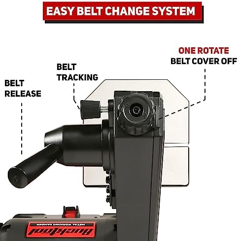 BUCKTOOL Low Speed Belt Grinder Combo for Metal,1x30" Belt,6" Grinder,2.1A
