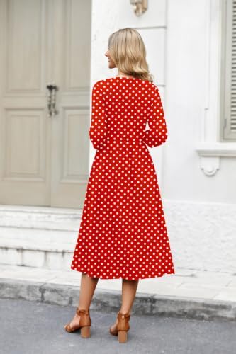 Zeagoo 3/4 Sleeve Women's Dress Casual Aline Summer Fall Midi Long Dresses