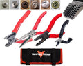 VAMPLIERS 4-PC Screw Extractor Pliers Set. Made in Japan: 8" Linesman, 7.5" Long Nose, 6.25" Black Oxide & 5" Mini Plier + Tool Pouch. Remove any Stripped/Damaged/Rusted Fasteners