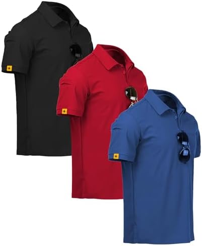 ZITY 3 Pack Mens Golf Polo Shirts Short Sleeve Business Casual T-Shirts