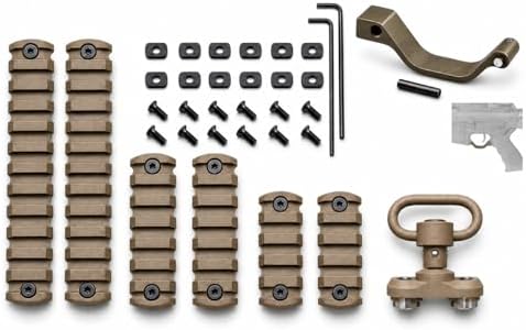 Gotical 13 Slots MLOK Picatinny Rail Section for M-Lok Handguard Flat Dark Earth Fit for 21mm Picatinny/Weaver Rails