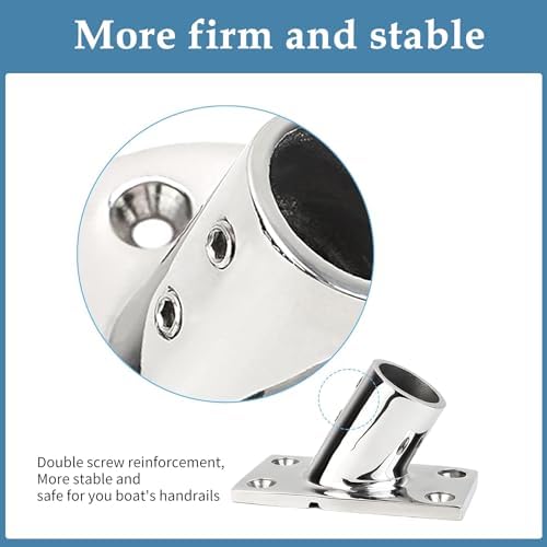 YANYUCB Boat Hand Rail Fitting,316 Stainless Steel Rectangular 60/90 Degree Boat Hand Rail Base(1 inch,1-1/4inch,7/8 inch,1-3/16 inch) with L Shape Hex Key and Screws