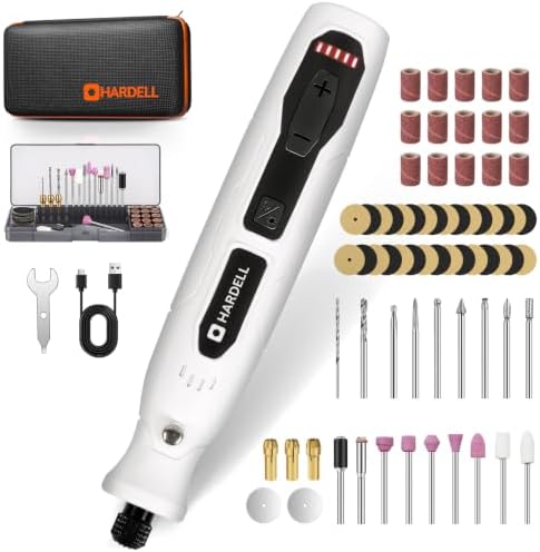 HARDELL Cordless Rotary Tool kit, 5-Speed 70pc Kit for Sanding & Engraving