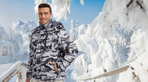 QPNGRP Mens Waterproof Ski Snowboard Jacket Winter Windproof Snow Coat
