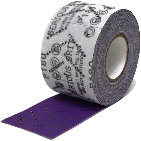 Serious Grit - P180 Grit Ceramic Hook & Loop Sandpaper Roll - 70mm x 12m