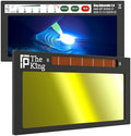 The King Adjustable 2.0 | Adjustable Shade 8-13 Gold Auto Darkening Welding Lens With Grind Mode | 5A TIG Rating - No Flashing | 2" X 4.25" X 0.2" | Gold Welding Lens - Blue Puddle | Royal Series 2.0
