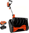 VOLTASK 24V Cordless Snow Shovel, 13 Inch Electric Snow Blower, 23 Ft Snow Thrower, 4Ah Battery Snow Shovel with Directional Plate & Adjustable Front Handle (Battery & Quick Charger Included), Black