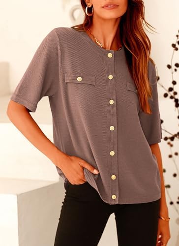 PRETTYGARDEN Women's Summer Casual Button Down Shirts