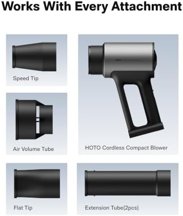 HOTO Leaf Blower Cordless, Handheld Mini Blower Gun, 134 MPH & 400 CFM