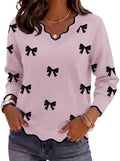 Zeagoo Women's 2026 Fall V Neck Sweater Long Sleeve Lightweight Knit Tops
