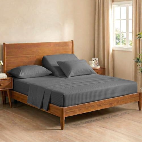 JS Sanders Collection Split Head Sheet Set 4PC King Size, Plum