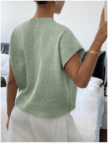 SOLY HUX Women's Short Sleeve Business Casual Sweater