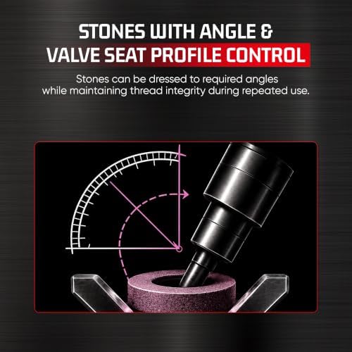 Valve Seat Grinding Stones Set of 10 for Grinder Alignment & Cylinder Head Repair with Thread 80 Grit & 0.385 Top - Compatible with Angel & Die Grinder - 11/16 Inches