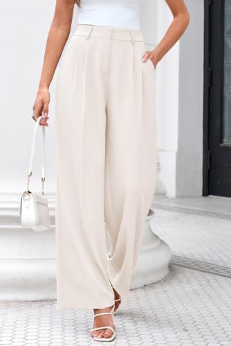 FUNYYZO Wide Leg Dress Pants for Women Work Slacks Business Casual Outfits