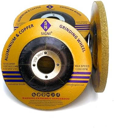 SIGNI Aluminum Grinding Wheel 5 inch for Aluminum Copper Non-Ferrous 10 Pack (Not Load While Grinding)
