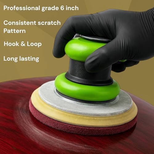 LiME LiNE 6" Hook & Loop Scuffing Discs for Orbital Dual Action Sanders, (Red 3 Pack)