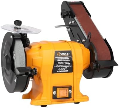 Hoteche 6" Bench Grinder & 2" x 27" Belt Sander Combo - 250W Dual Power Tool for Metal/Wood Grinding, Sharpening & Sanding