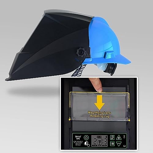Antra True Color Top Optical 1/1/1/1 Wide Shade 3/5-14 with Shade Lock Large Viewing 12.5 SQI Digital Solar Power Auto Darkening Welding Helmet DP9-01 TIG MIG/MAG MMA Plasma 6+1 Extra lens covers