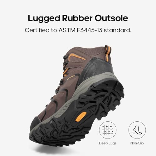 NORTIV 8 Waterproof Steel Toe Work Boots for Men