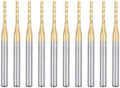 uxcell 10Pcs 1.5mm Titanium Coat Carbide End Mill Engraving Milling Cutter CNC Router Bits for PCB Machine, 1/8" Shank
