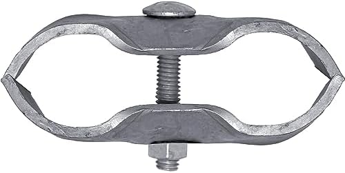 1-5/8" Galvanized Chain Link Fence Panel Clamps with Bolts & Nuts - Saddle Clamps for Dog Kennels & Temporary Fencing (1 Set)