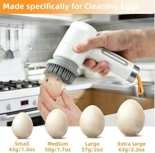 Cordless Electric Spin Scrubber with 5 Brush Heads, 3-Speed Cleaning Brush