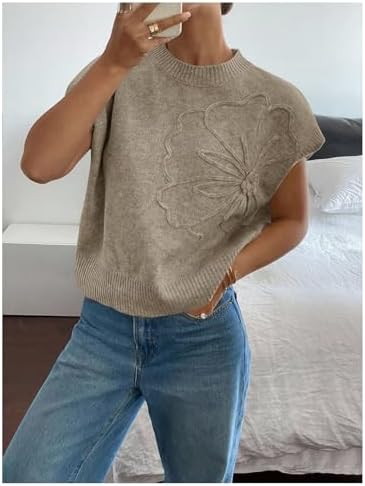 SOLY HUX Women's Short Sleeve Business Casual Sweater