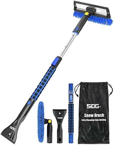 SEG Direct 39" Extendable Snow Brush with Squeegee Ice Scraper Telescoping