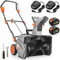 Outsunny 40V 18" Cordless Snow Blower with PU Auger, 1400W Brushless Motor