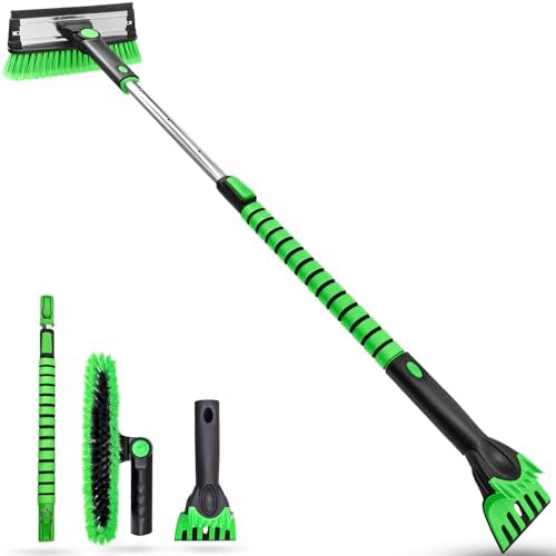 SEAAES 50 Inch Truck Snow Brush and Ice Scraper with Squeegee