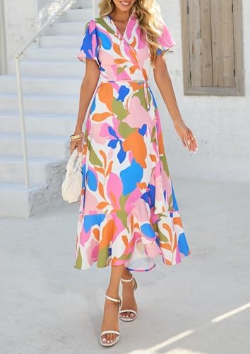 PRETTYGARDEN Women's Boho Floral Summer Maxi Dresses