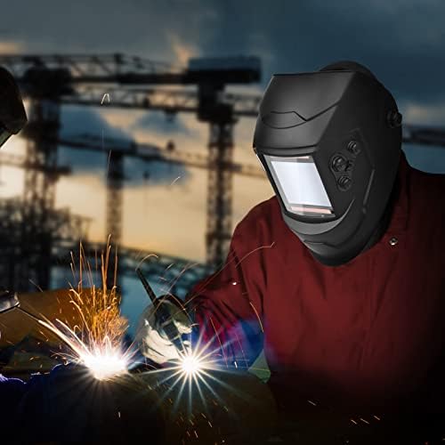 Welding Helmet Auto Darkening Welder Mask 3.94" X 3.66" Large View True Color Solar Powered with Adjustable Shade Range 4/5-9/9-13 and 4 Arc Sensor for TIG MIG ARC Hood